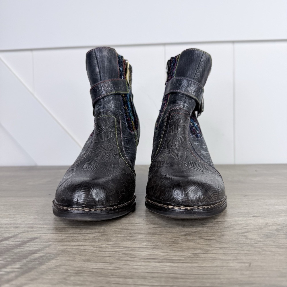 Spring Step L'ARTISTE Nancies Zip Leather Ankle Booties Boots Sz-37 - US 6.5-7 - Picture 4 of 11